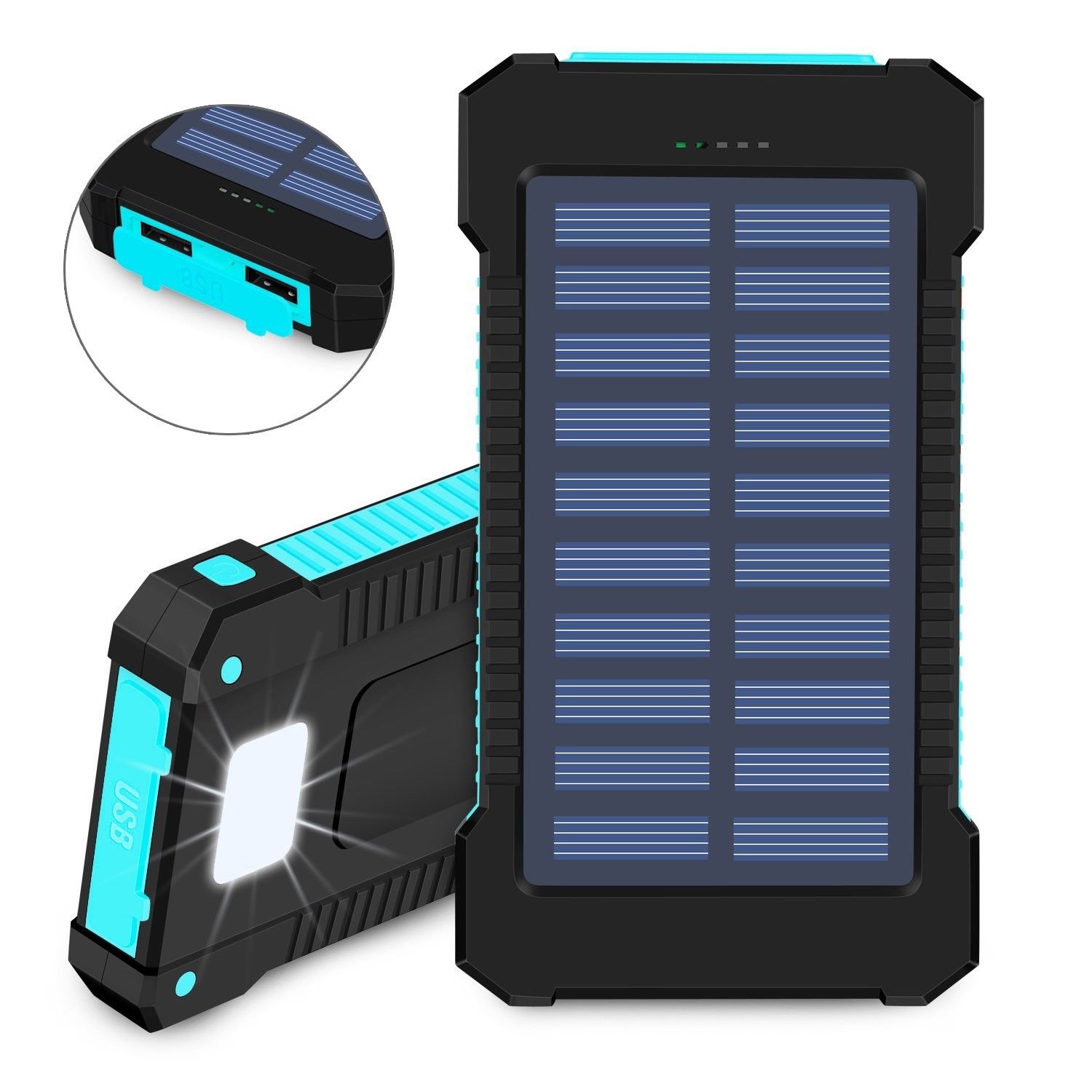 Solar Power Bank-10,000mah Phone Charger- rubber waterproof case | Aus